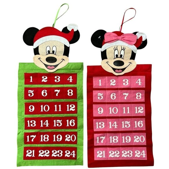 Disney Walgreens Mickey Minnie Mouse Felt Advent Calendar Christmas Countdown - Picture 1 of 9